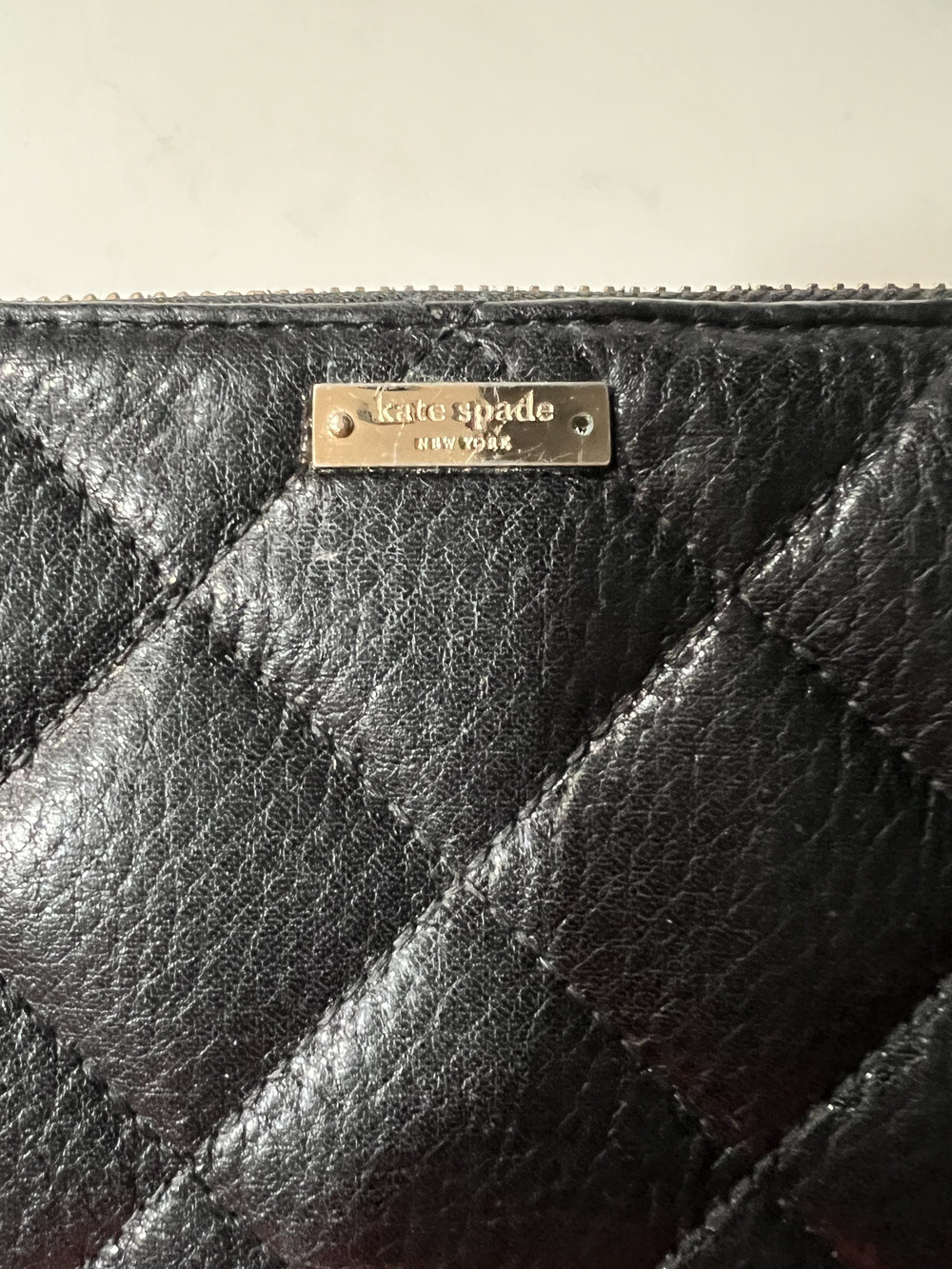 Kate Spade Black Quilted Leather Wristlet